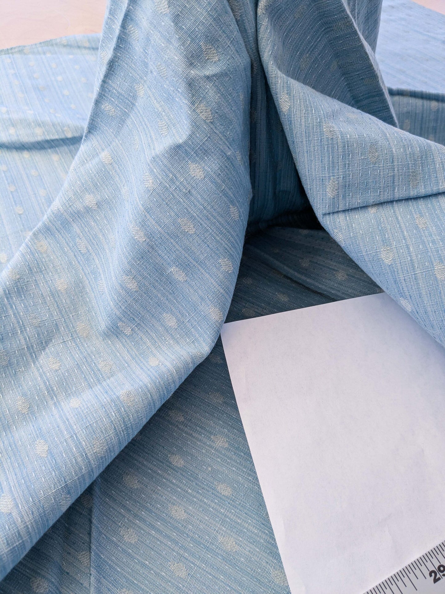 12 EV41 34"x 55" wide Scalamandre Marquie Strie Amure Blue Small Texture Dots MSRP USD 382/y