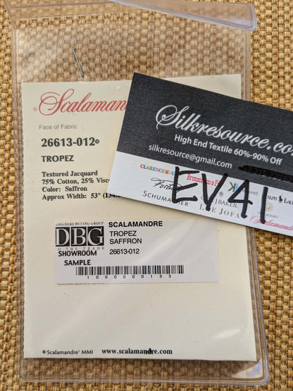 13 EV41 2.4y x 53" Scalamandre Tropez Saffron Brown Solid Texture Heavy MSRP USD 198/y