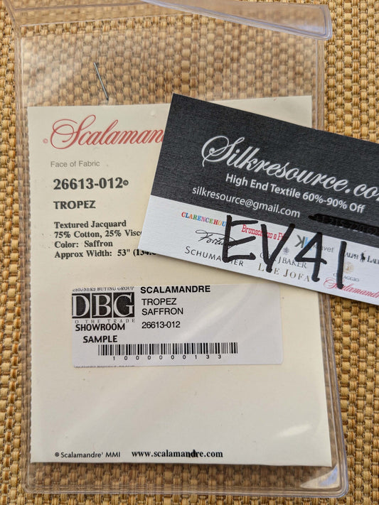 13 EV41 2.4y x 53" Scalamandre Tropez Saffron Brown Solid Texture Heavy MSRP USD 198/y