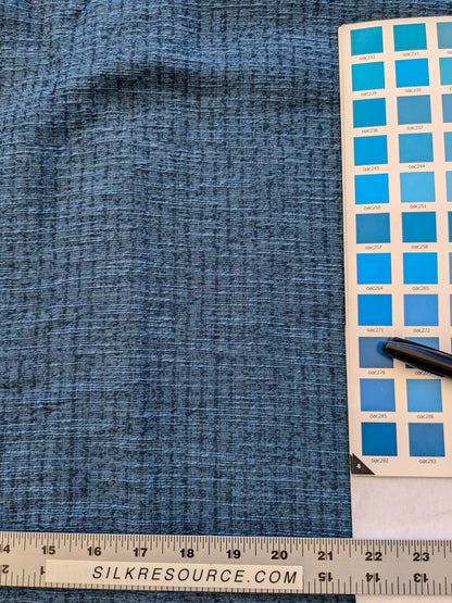 16 EV41 2.4y x 54"  Scalamandre Colony Collection Ceylon Unito Prussia Blue Texture Solid MSRP USD 360/y