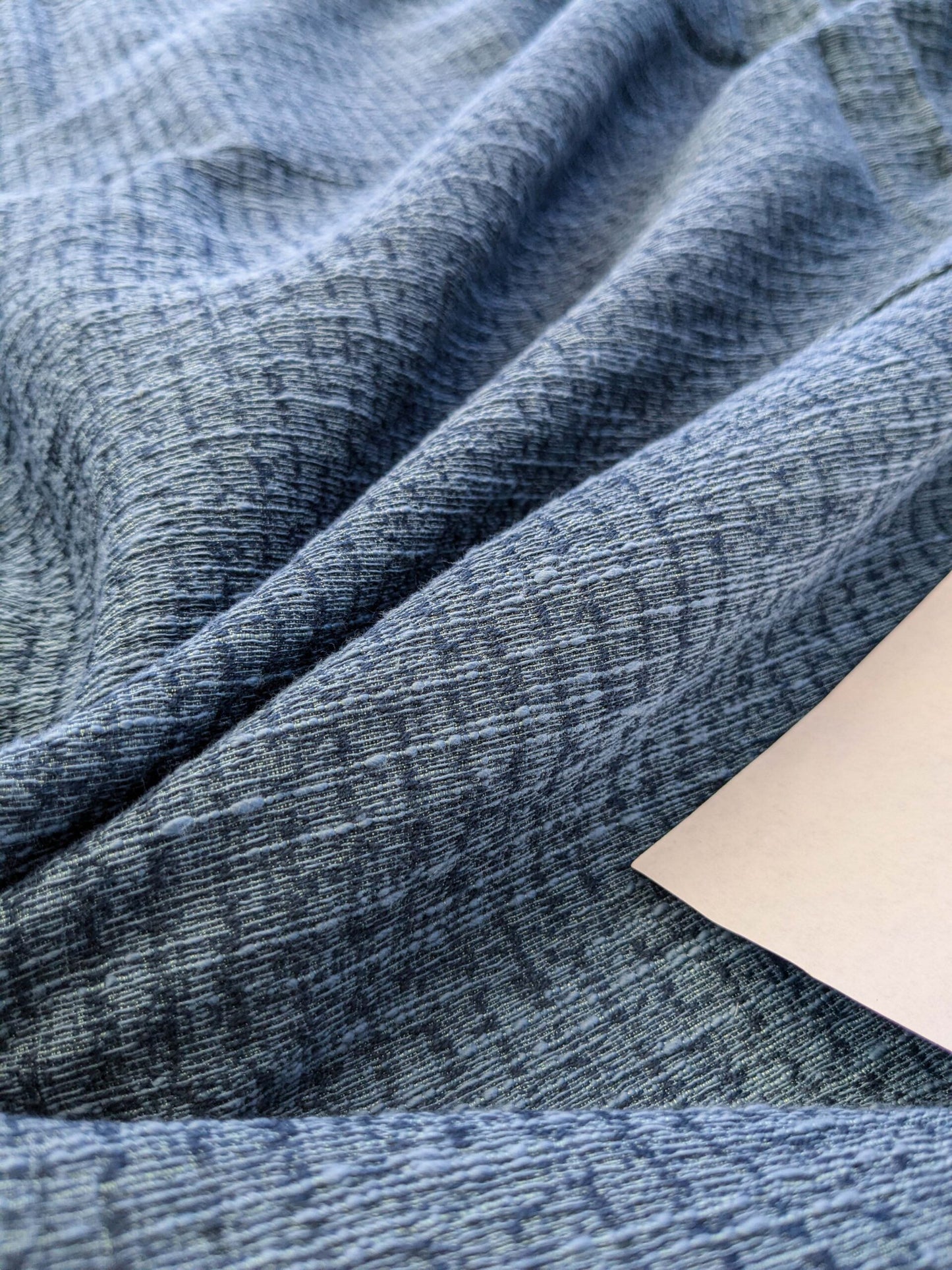 16 EV41 2.4y x 54"  Scalamandre Colony Collection Ceylon Unito Prussia Blue Texture Solid MSRP USD 360/y