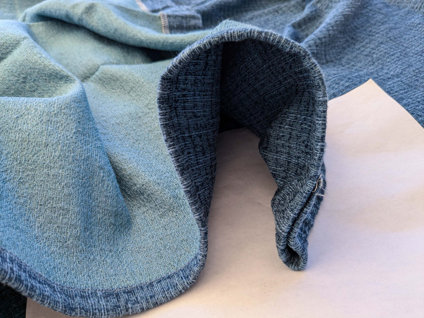 16 EV41 2.4y x 54"  Scalamandre Colony Collection Ceylon Unito Prussia Blue Texture Solid MSRP USD 360/y