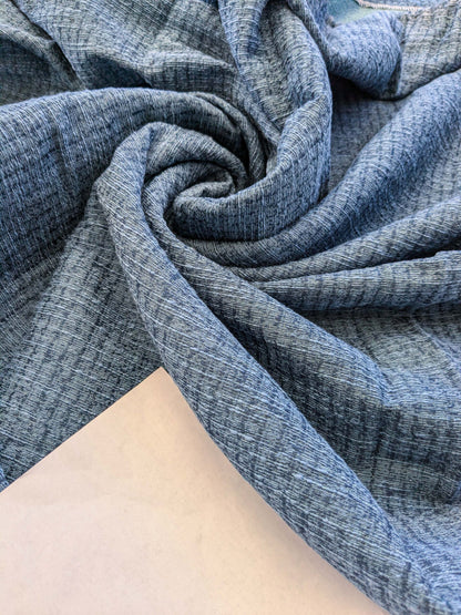 16 EV41 2.4y x 54"  Scalamandre Colony Collection Ceylon Unito Prussia Blue Texture Solid MSRP USD 360/y