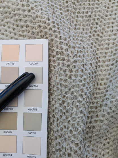 17 EV41 1.2y x 49"  Scalamandre Stripe Small Scale Texture Solid Beige Dots