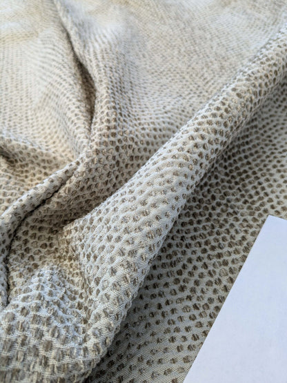 17 EV41 1.2y x 49"  Scalamandre Stripe Small Scale Texture Solid Beige Dots