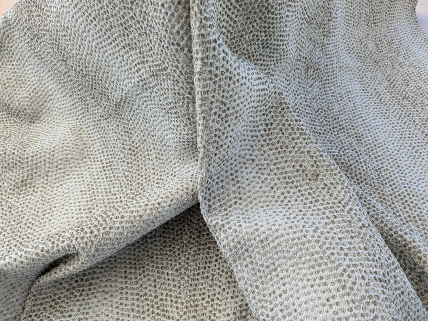 17 EV41 1.2y x 49"  Scalamandre Stripe Small Scale Texture Solid Beige Dots