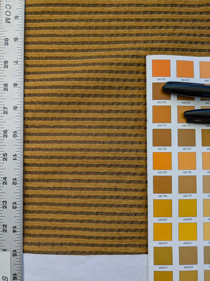 18 EV41 2.4 yards x 54"w Scalamandre Colony Roma Senegal Brown Gold Stripe Small Scale MSRP USD 330/y