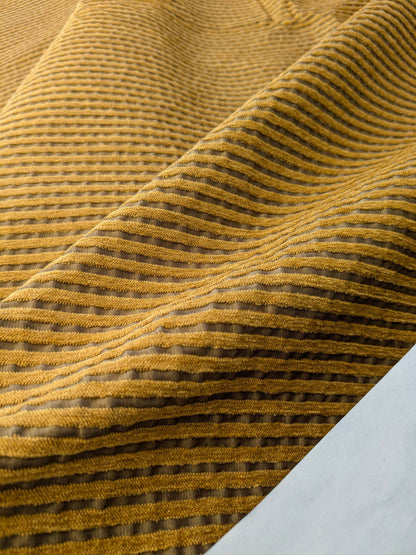 18 EV41 2.4 yards x 54"w Scalamandre Colony Roma Senegal Brown Gold Stripe Small Scale MSRP USD 330/y