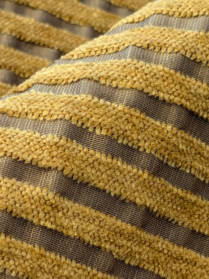 18 EV41 2.4 yards x 54"w Scalamandre Colony Roma Senegal Brown Gold Stripe Small Scale MSRP USD 330/y
