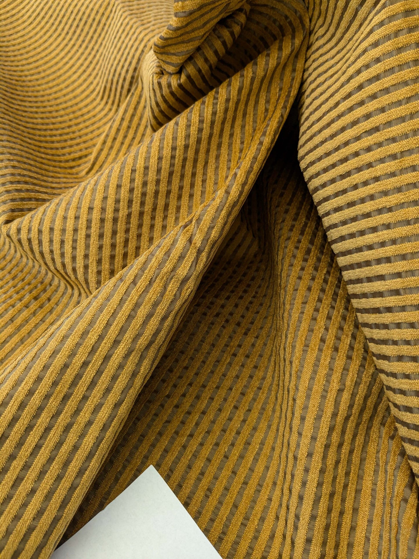 18 EV41 2.4 yards x 54"w Scalamandre Colony Roma Senegal Brown Gold Stripe Small Scale MSRP USD 330/y