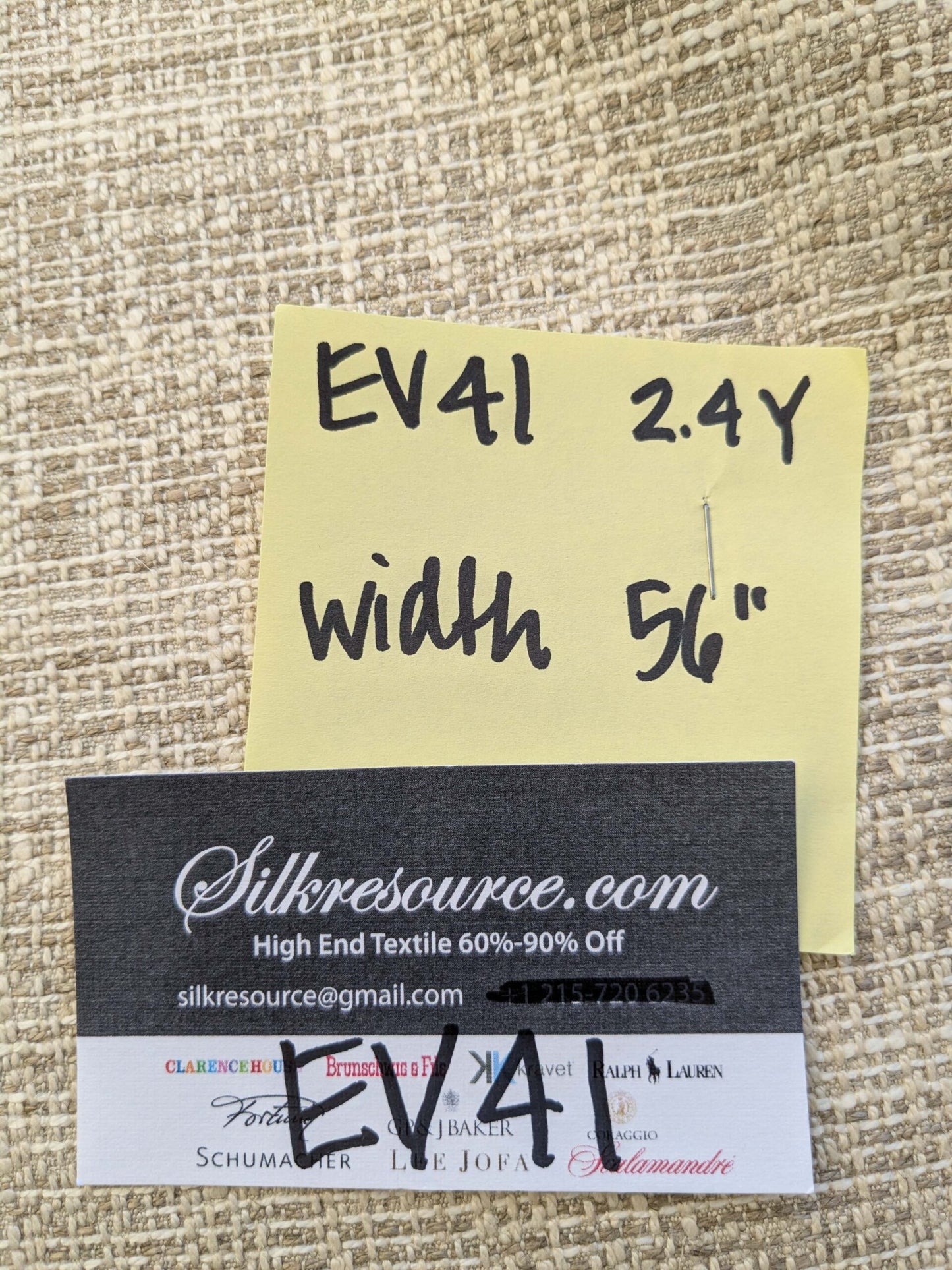 19 EV41 2.4 yards x 56"w Scalamandre Small Scale Texture Solid Cream Beige