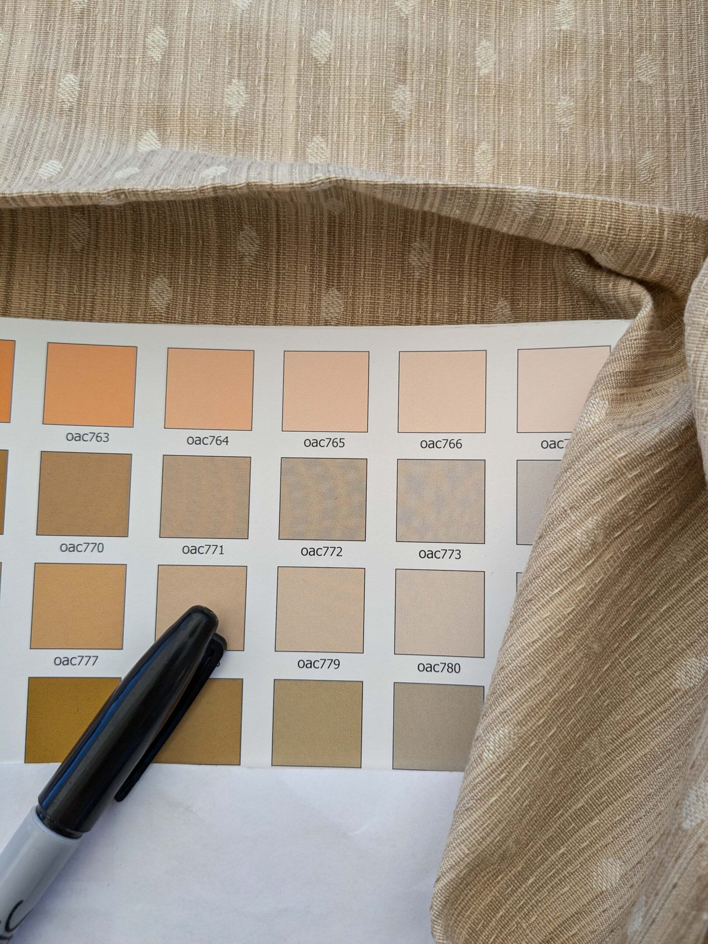 20 EV41 35" x 55"wide  Scalamandre Marquie Strie Beige Dots MSRP USD 382/y