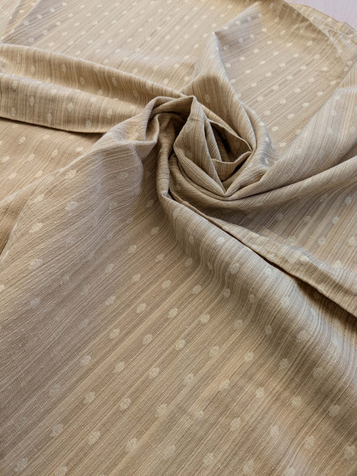 20 EV41 35" x 55"wide  Scalamandre Marquie Strie Beige Dots MSRP USD 382/y