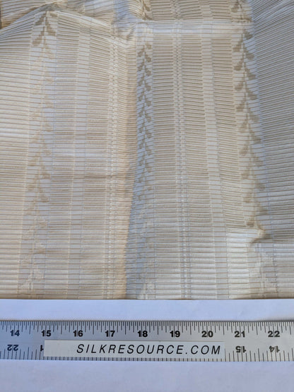 2 EV42 2.1Y x 52"w Scalamandre Lydo Dove Gaufre Stripe White Cream