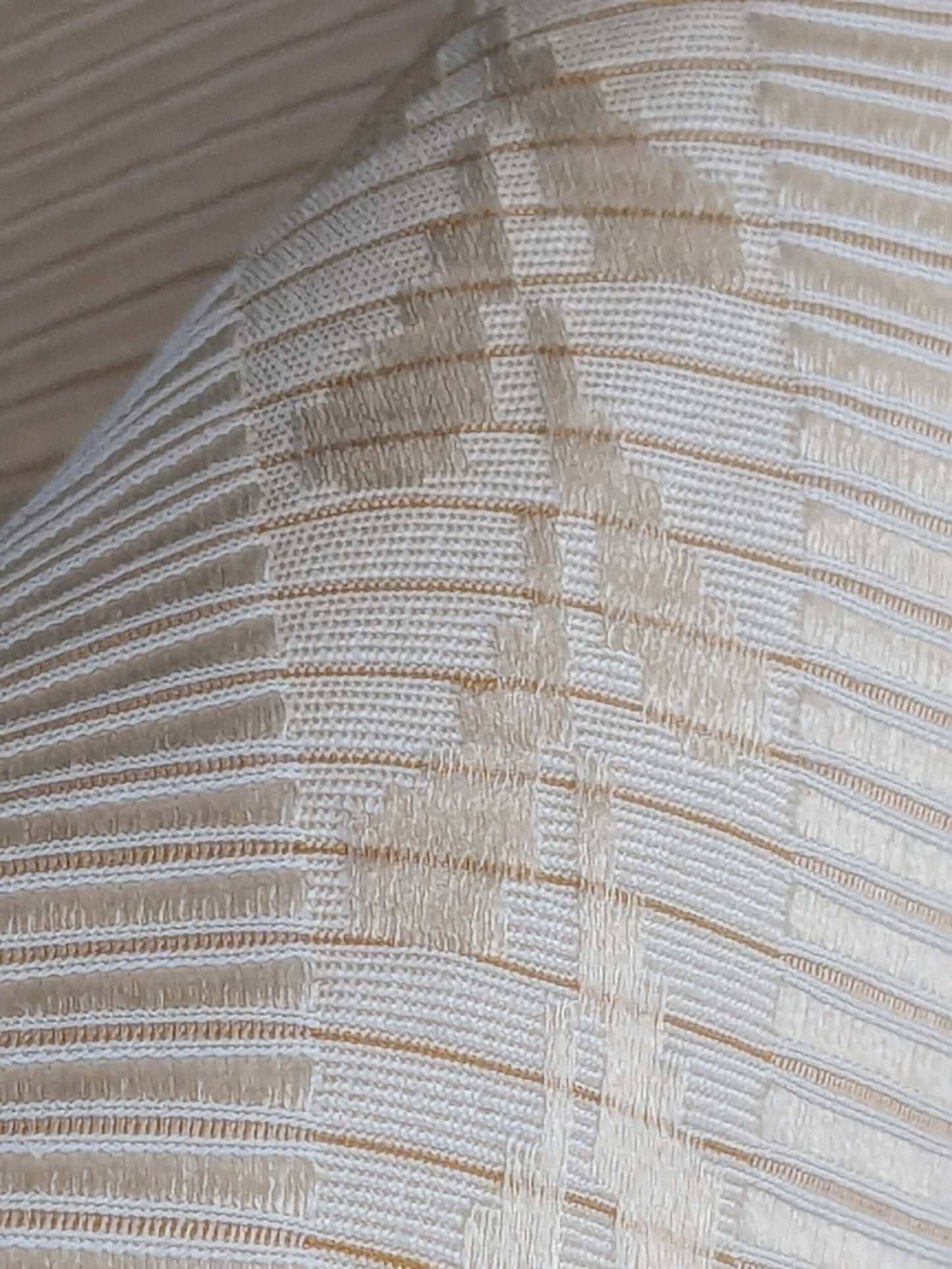 2 EV42 2.1Y x 52"w Scalamandre Lydo Dove Gaufre Stripe White Cream