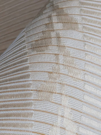 2 EV42 2.1Y x 52"w Scalamandre Lydo Dove Gaufre Stripe White Cream