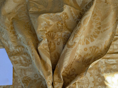3 EV42 2.4y x 53"w Scalamandre Pugin Gold on Yellow Strie Silk Damask Neoclassical MSRP USD298/y Piece A