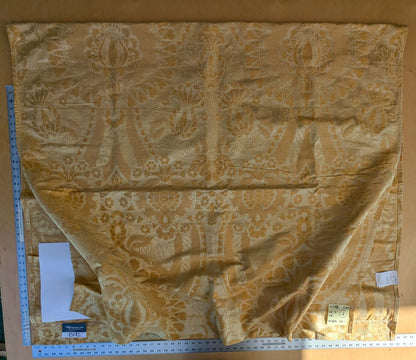 4 EV42 2.4y x 54"w Scalamandre Pugin Gold on Yellow Strie Silk Damask Neoclassical MSRP USD298/y Piece B