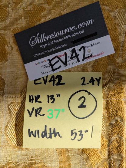 4 EV42 2.4y x 54"w Scalamandre Pugin Gold on Yellow Strie Silk Damask Neoclassical MSRP USD298/y Piece B