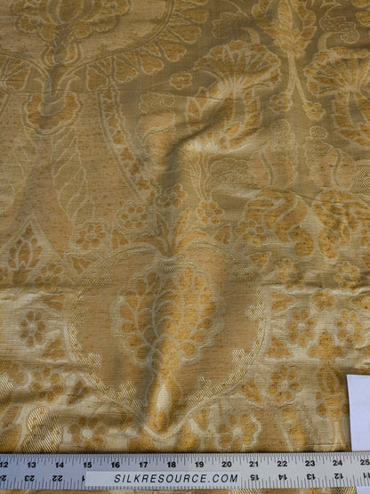 4 EV42 2.4y x 54"w Scalamandre Pugin Gold on Yellow Strie Silk Damask Neoclassical MSRP USD298/y Piece B