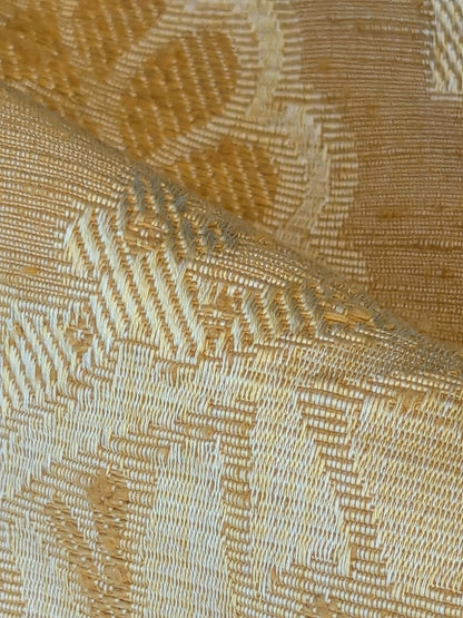 4 EV42 2.4y x 54"w Scalamandre Pugin Gold on Yellow Strie Silk Damask Neoclassical MSRP USD298/y Piece B