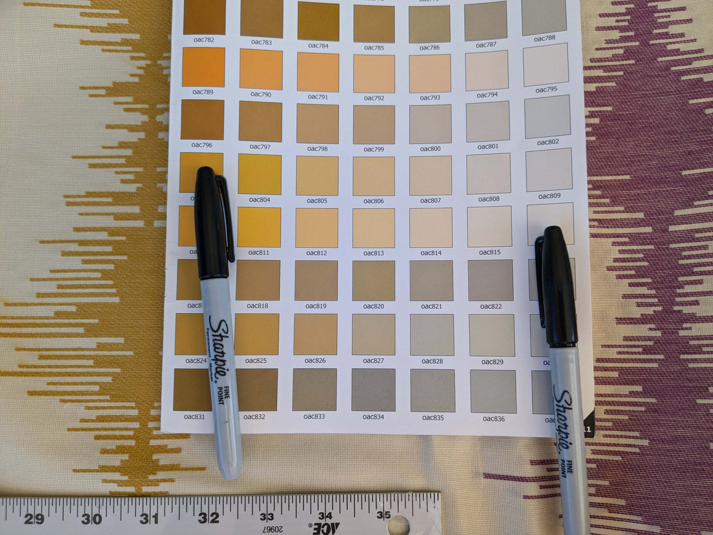 5 EV42 2.4y x 5"w Scalamandre Colony Roma Laguna Celeste Viola Blue Purple Beige Silk Wool