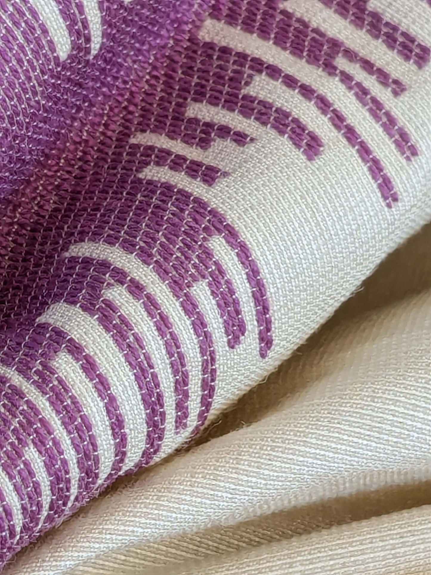 5 EV42 2.4y x 5"w Scalamandre Colony Roma Laguna Celeste Viola Blue Purple Beige Silk Wool