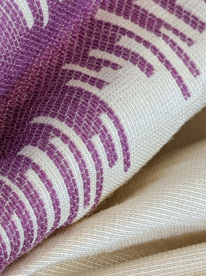 5 EV42 2.4y x 5"w Scalamandre Colony Roma Laguna Celeste Viola Blue Purple Beige Silk Wool