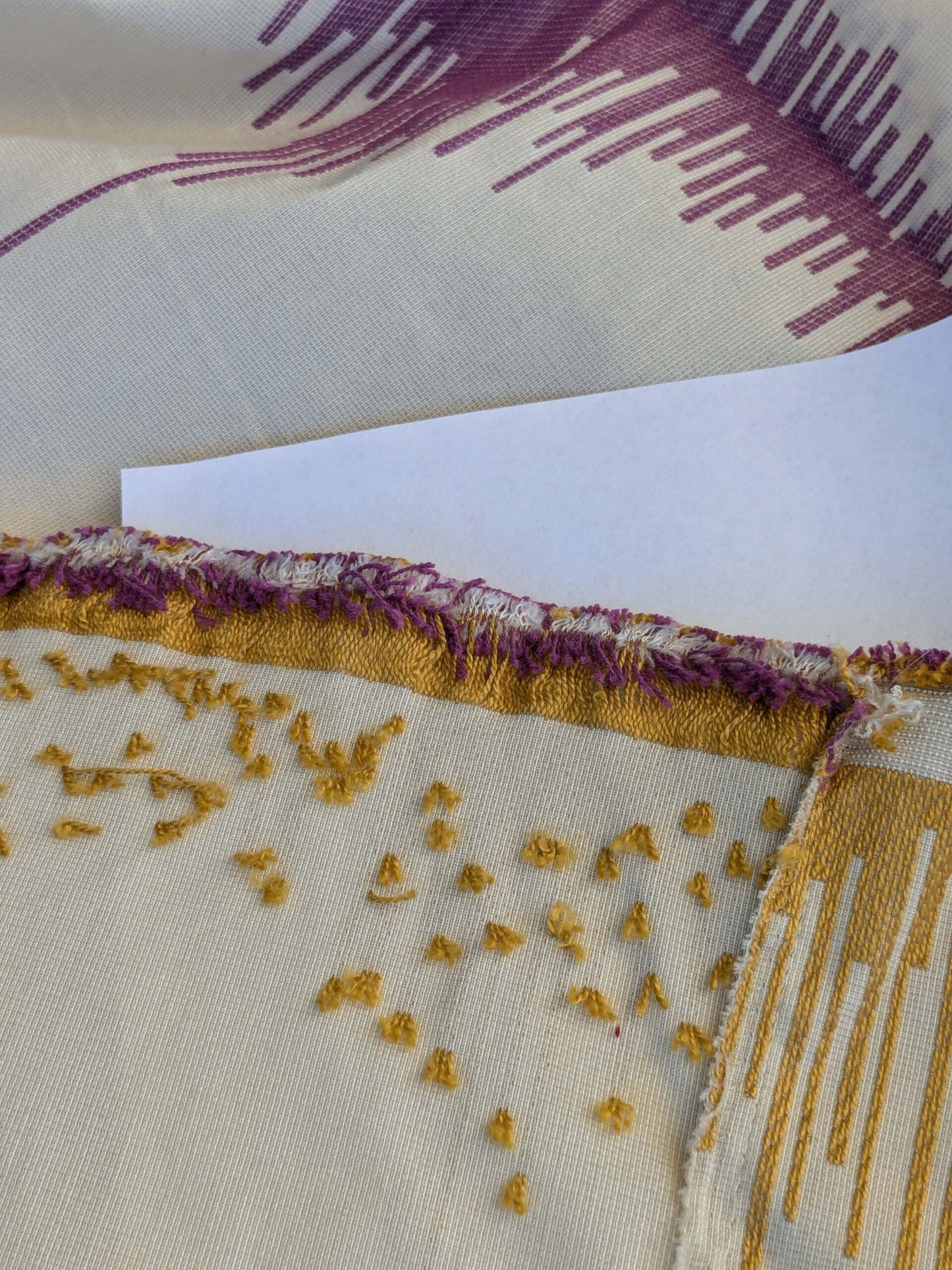 5 EV42 2.4y x 5"w Scalamandre Colony Roma Laguna Celeste Viola Blue Purple Beige Silk Wool