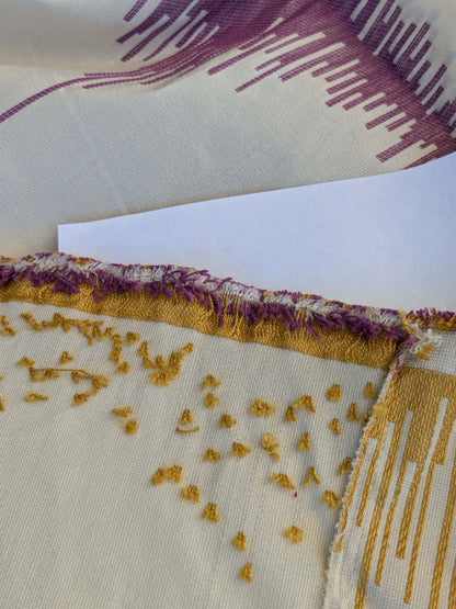 5 EV42 2.4y x 5"w Scalamandre Colony Roma Laguna Celeste Viola Blue Purple Beige Silk Wool