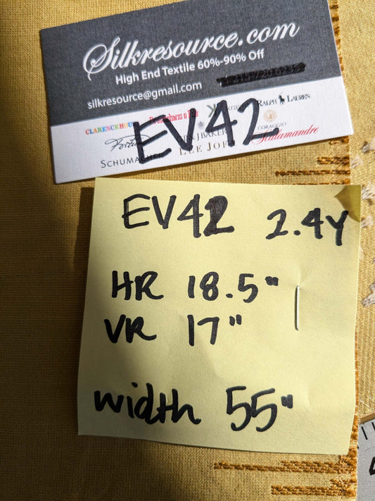 6 EV42 2.4y x 55"w Scalamandre Colony Roma Laguna Brown White Gold Stripe Silk Wool