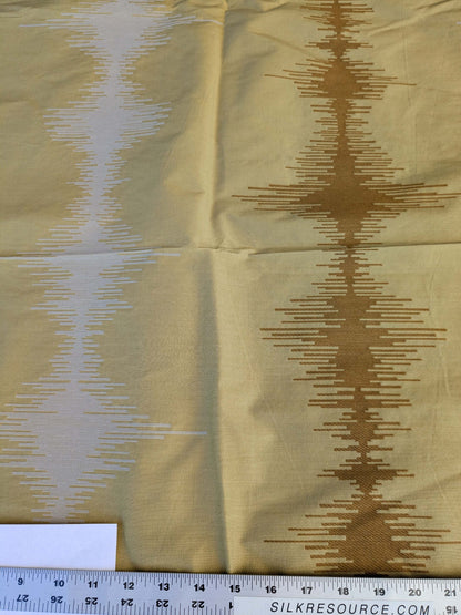 6 EV42 2.4y x 55"w Scalamandre Colony Roma Laguna Brown White Gold Stripe Silk Wool