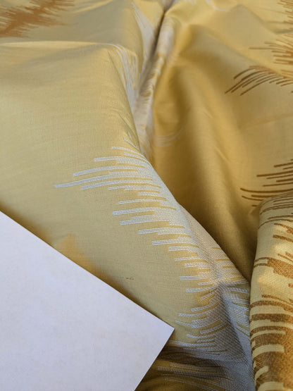 6 EV42 2.4y x 55"w Scalamandre Colony Roma Laguna Brown White Gold Stripe Silk Wool