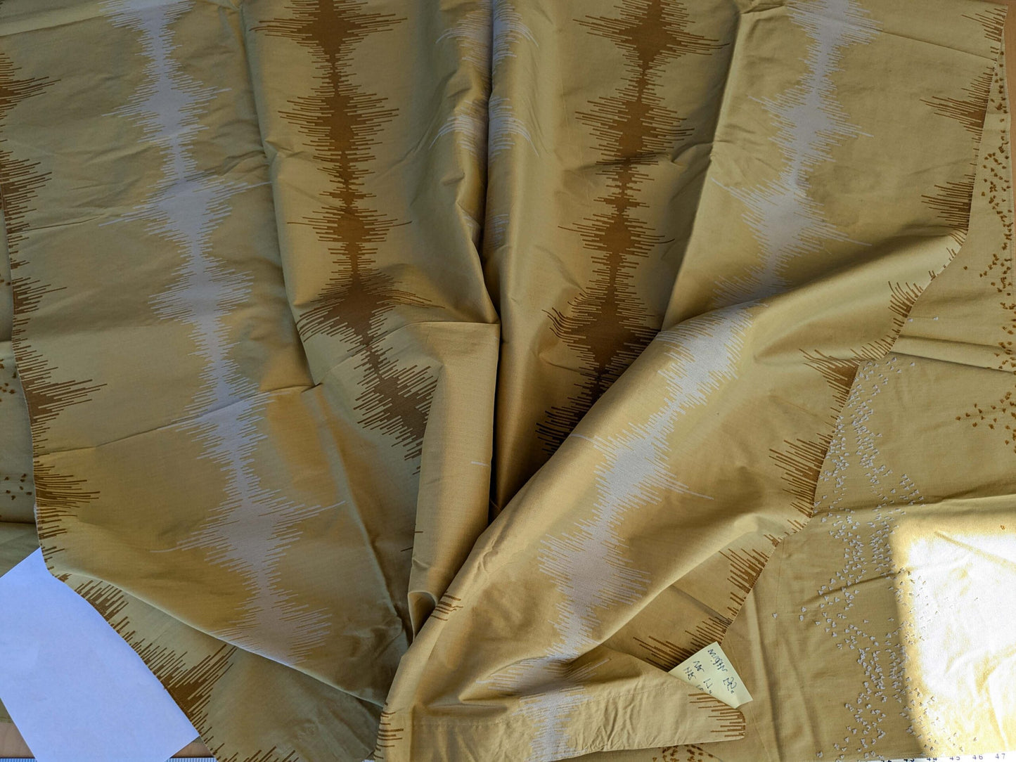 6 EV42 2.4y x 55"w Scalamandre Colony Roma Laguna Brown White Gold Stripe Silk Wool