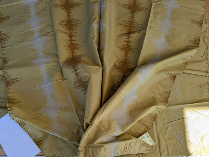 6 EV42 2.4y x 55"w Scalamandre Colony Roma Laguna Brown White Gold Stripe Silk Wool