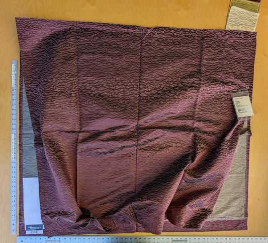 27 EV42 2.4y x 51"w Scalamandre Sophie Onde Eggplant Purple Campagna Collection Art Deco Abstract