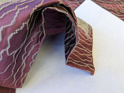 9 EV42 1.7y x 50"wScalamandre Sophie Onde Eggplant Purple Campagna Collection Art Deco Abstract