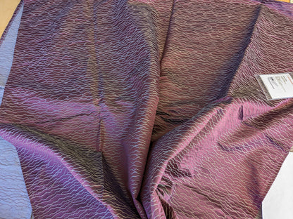 9 EV42 1.7y x 50"wScalamandre Sophie Onde Eggplant Purple Campagna Collection Art Deco Abstract