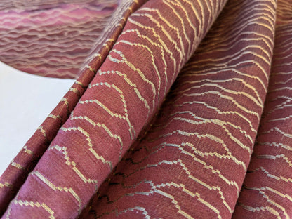 27 EV42 2.4y x 51"w Scalamandre Sophie Onde Eggplant Purple Campagna Collection Art Deco Abstract