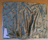 10 EV42 2.4y x 54"w Scalamandre Chahna in Day Lily Gray Silk Embroidery Blue Green Brown daisy Rose Vine &amp; Flower MSRP USD344/y