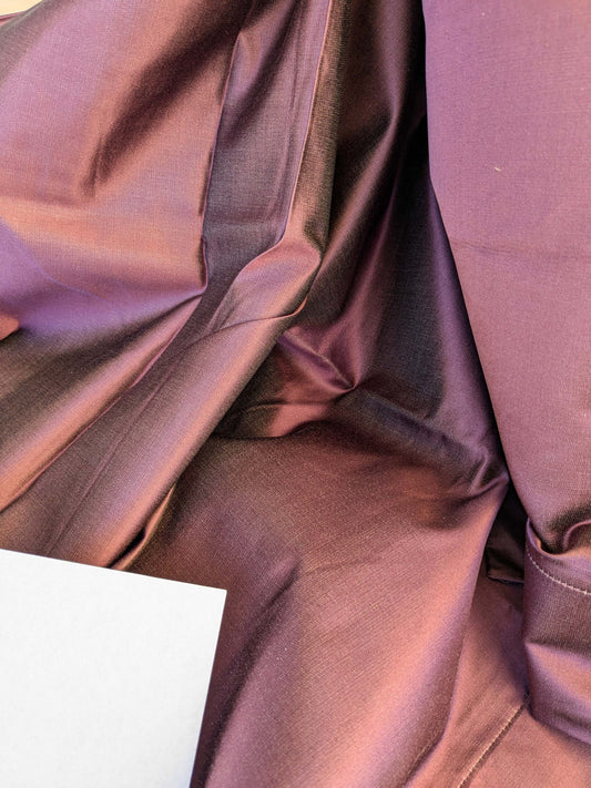11 EV42 1.7y x 51"w Scalamandre Sophie Satin Eggplant Purple Silk Satin Cotton
