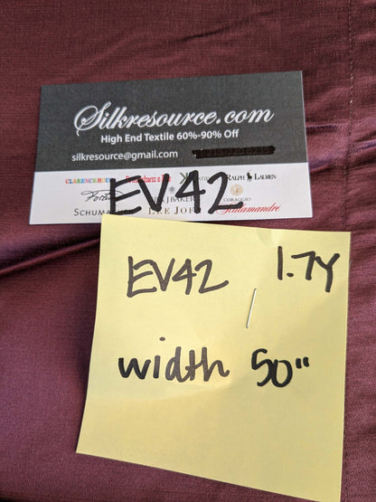 11 EV42 1.7y x 51"w Scalamandre Sophie Satin Eggplant Purple Silk Satin Cotton