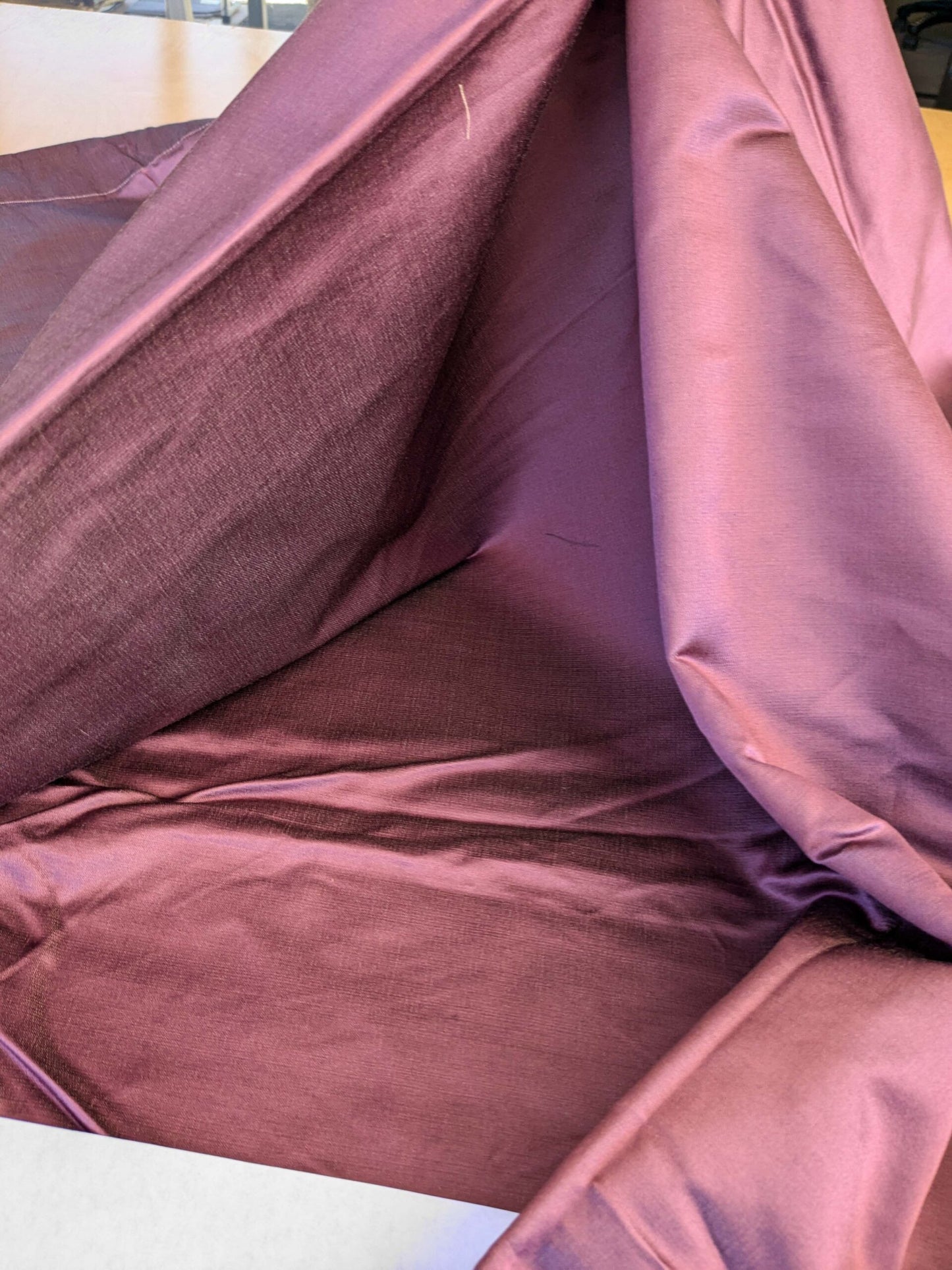 11 EV42 1.7y x 51"w Scalamandre Sophie Satin Eggplant Purple Silk Satin Cotton