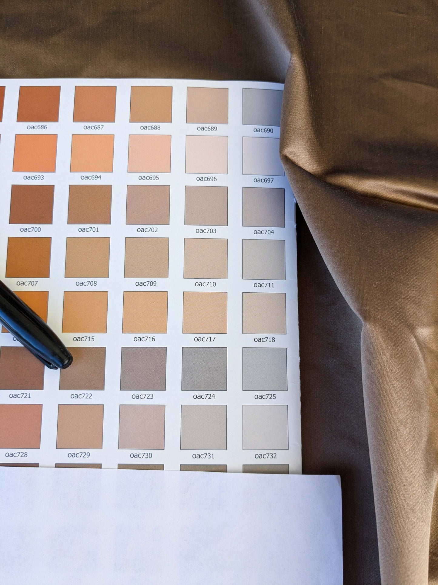 12 EV42 1.6y x 51"w Scalamandre Sophie Satin Brown Silk Satin Cotton Plain Solid