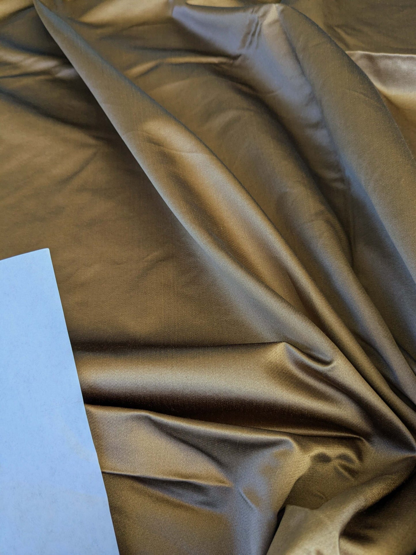 12 EV42 1.6y x 51"w Scalamandre Sophie Satin Brown Silk Satin Cotton Plain Solid
