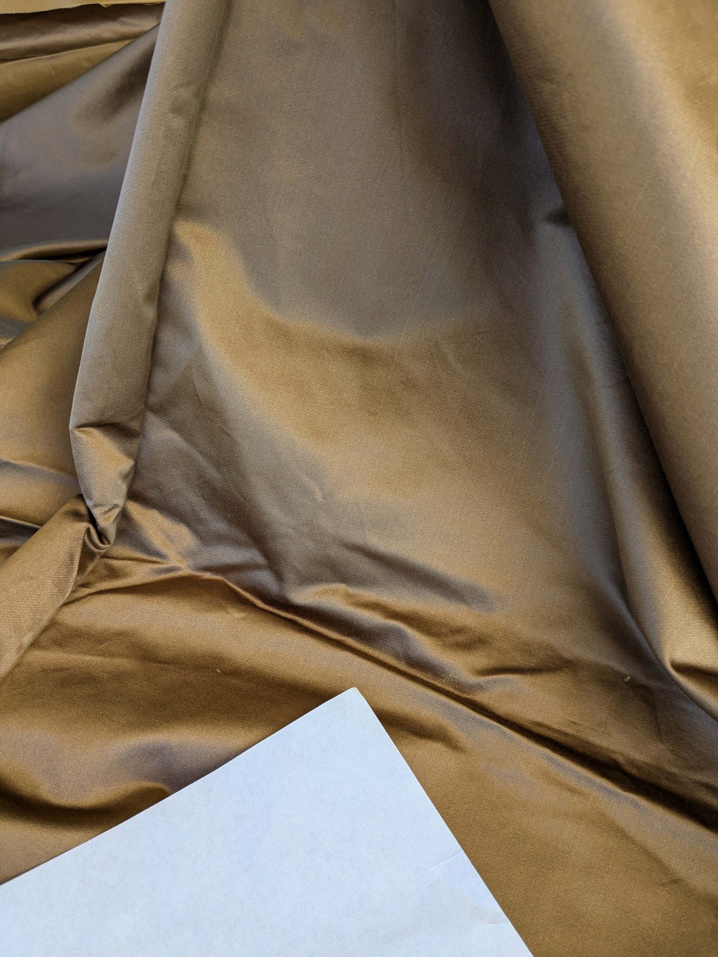 12 EV42 1.6y x 51"w Scalamandre Sophie Satin Brown Silk Satin Cotton Plain Solid
