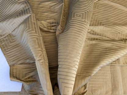 16 EV42 2.4y x 54"w Scalamandre Brown Geometric Art Deco Square Pattern Silk Blend