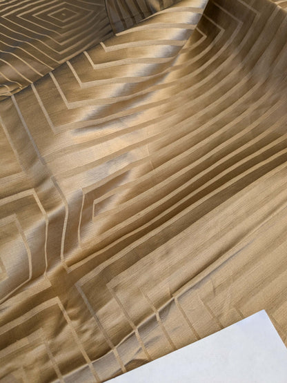 16 EV42 2.4y x 54"w Scalamandre Brown Geometric Art Deco Square Pattern Silk Blend