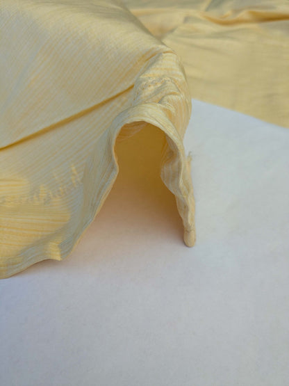 17 EV42 2.2y x 54"w Scalamandre Powers Court Lemon Yellow Silk Taffeta Strie MSRP USD 342/Y Faint Smudges