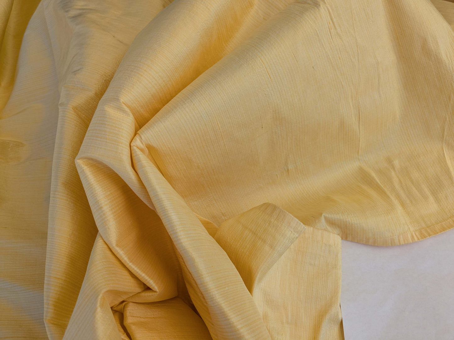 17 EV42 2.2y x 54"w Scalamandre Powers Court Lemon Yellow Silk Taffeta Strie MSRP USD 342/Y Faint Smudges